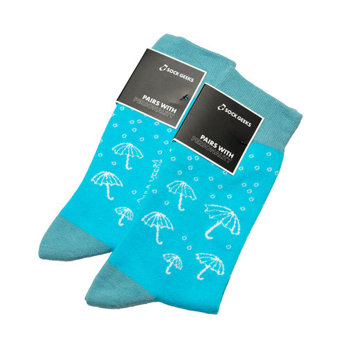 舒适棉质RAINY DAY下雨天图案中筒男袜潮袜SOCK GEEKS