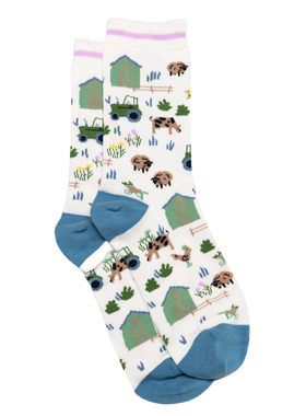 女士竹袜竹纤维抗菌防臭透气农场黑脸绵羊奶牛无骨对目女袜THO853