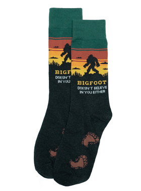 舒适棉质Bigfoot Doesn't Believe In You大脚怪不相信你男袜RH