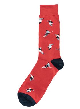 竹纤维抗菌防臭透气吸湿单板滑雪双板滑雪运动中筒绅士男袜BA118