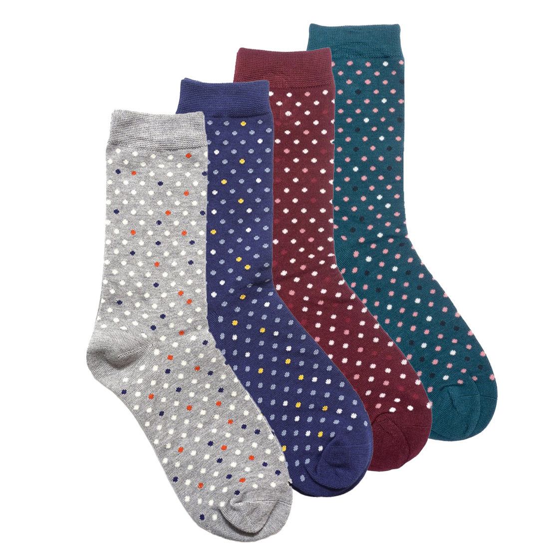 竹袜竹纤维抗菌防臭透气波尔卡圆点波点无骨对目女袜4色THO117