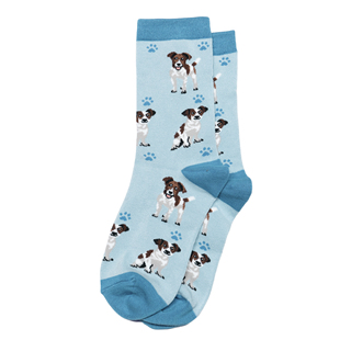 女竹纤维竹袜抗菌防臭透气吸汗JACK RUSSELL杰克罗素犬狗狗女袜HT