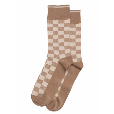 竹袜竹纤维棋盘格Checkerboard方格中筒男袜TR