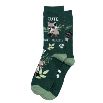女士Cute But Trashy Raccoon可爱但俗气的浣熊中筒女袜RH