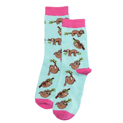 竹袜竹纤维春秋抗菌防臭透气吸汗SLOTH树懒中筒女袜HT