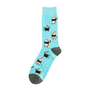 舒适竹纤维抗菌防臭透气寿司饭团忍者图案SUSHI中筒男袜BA138