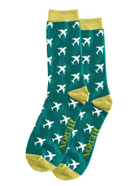 竹袜竹纤维袜春夏抗菌防臭Airplanes飞机飞行家飞行员男袜MR