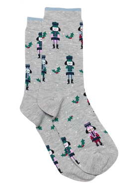 女士竹袜竹纤维抗菌防臭胡桃夹子核桃兵无骨对目中筒女袜THO869