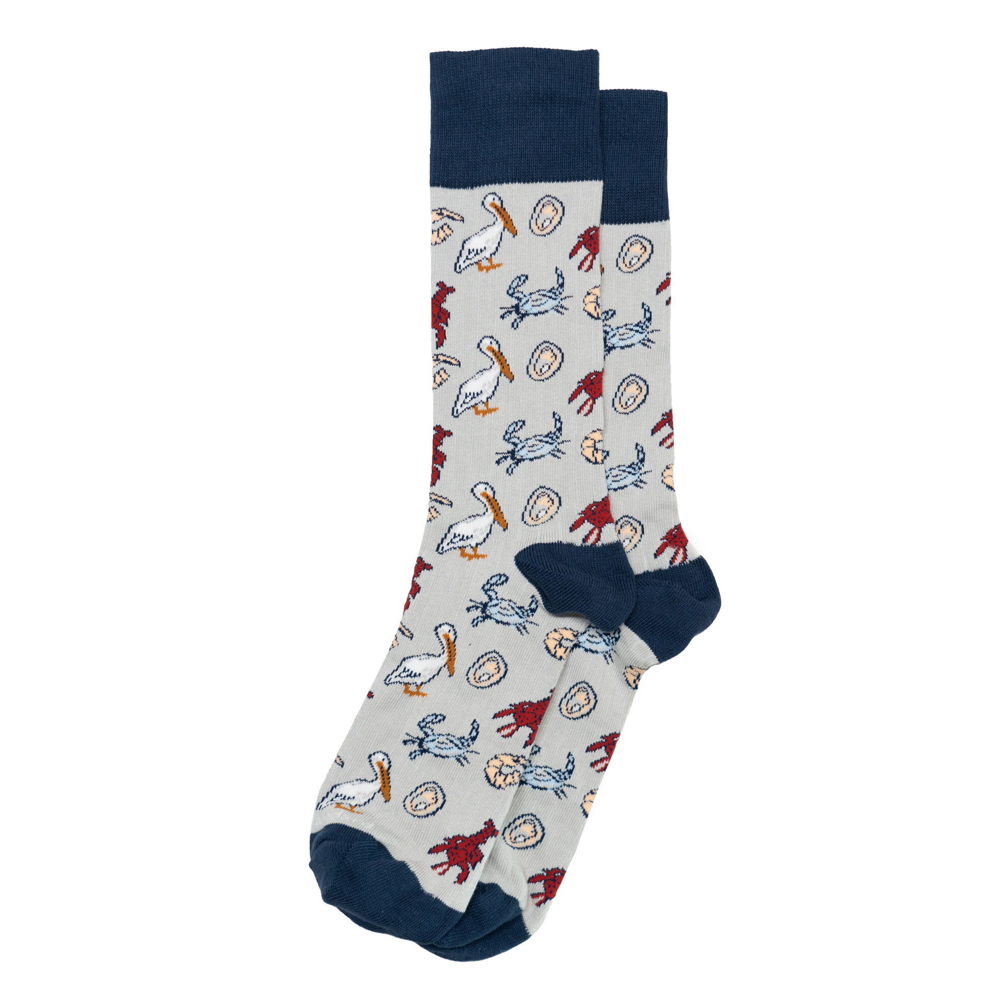 男士舒适棉质沿海地带Going Coastal鹈鹕龙虾螃蟹大虾生蚝男袜RS