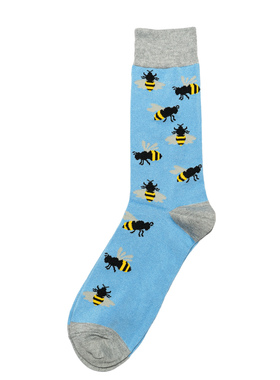 竹纤维抗菌防臭透气吸湿我是一只勤劳的小蜜蜂中筒绅士男袜BA120