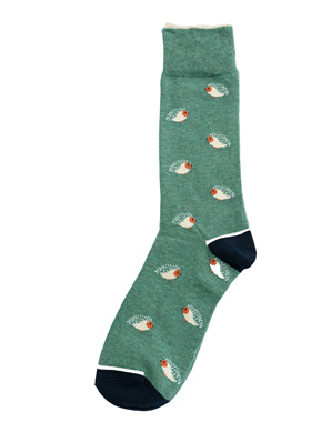 舒适棉质Hedgehogs刺猬图案中筒绅士男袜BL042