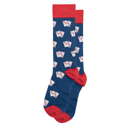 男士竹袜竹纤维抗菌防臭透气扑克牌Playing Card无骨对目男袜SP