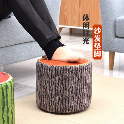 木橙子家具坐凳水果凳时尚布艺小凳子创意家用换鞋凳矮凳实木板凳