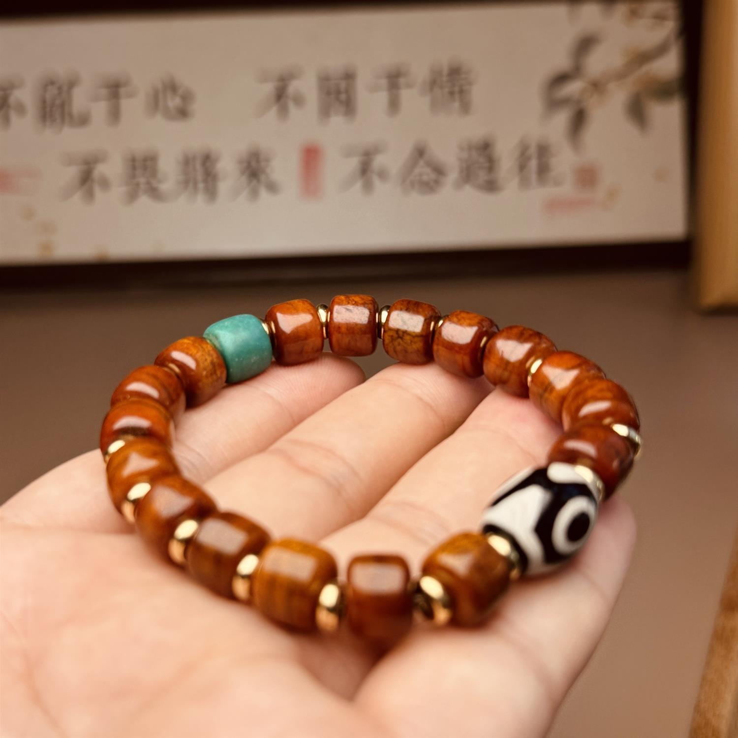 藏式牛角手串藏式牛骨手串男士盘玩骨头族念珠牛角手链文玩珠子平