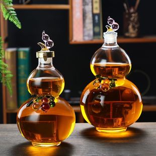 葫芦水壶玻璃高档高透明家用玻璃葫芦泡人参泡耐高温玻璃泡酒玻璃