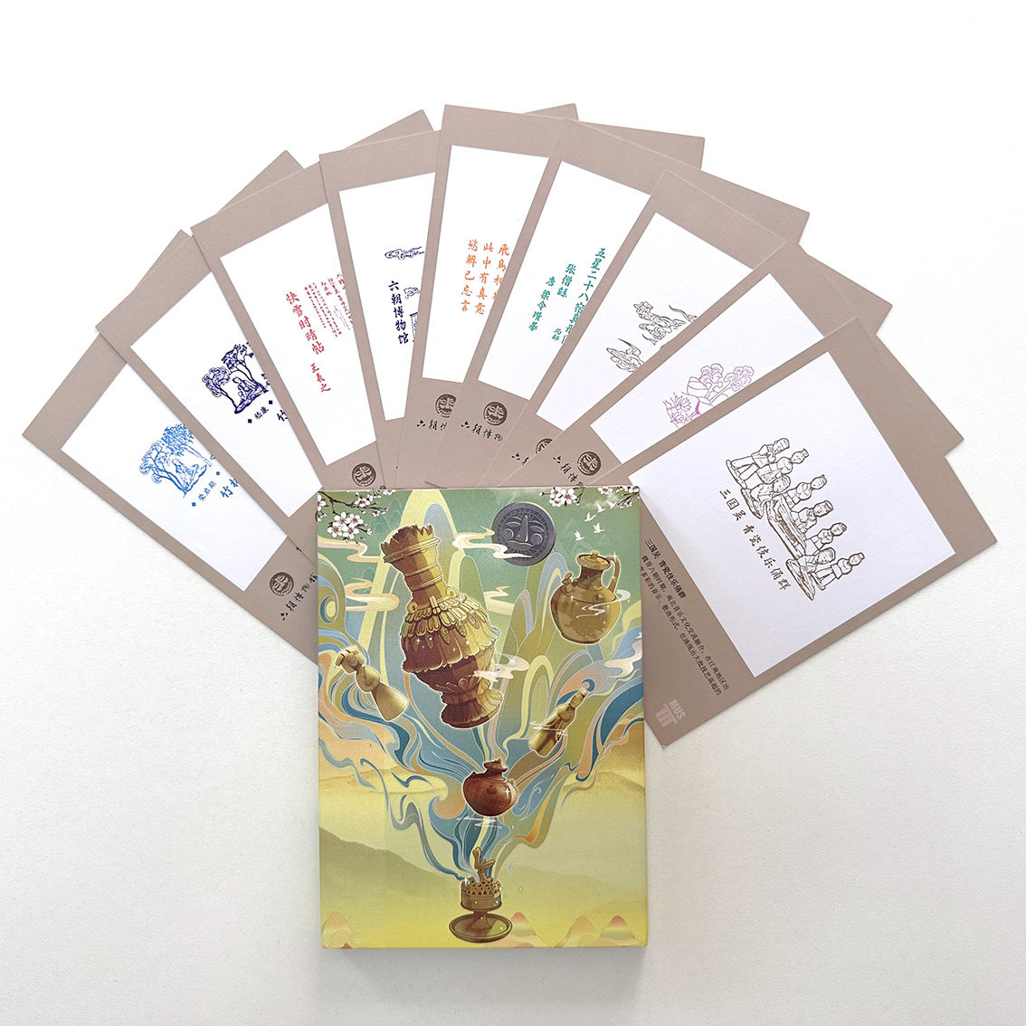 南京六朝博物馆盖章本MUS盖章印章集章卡文创礼品纪念明信片套盒