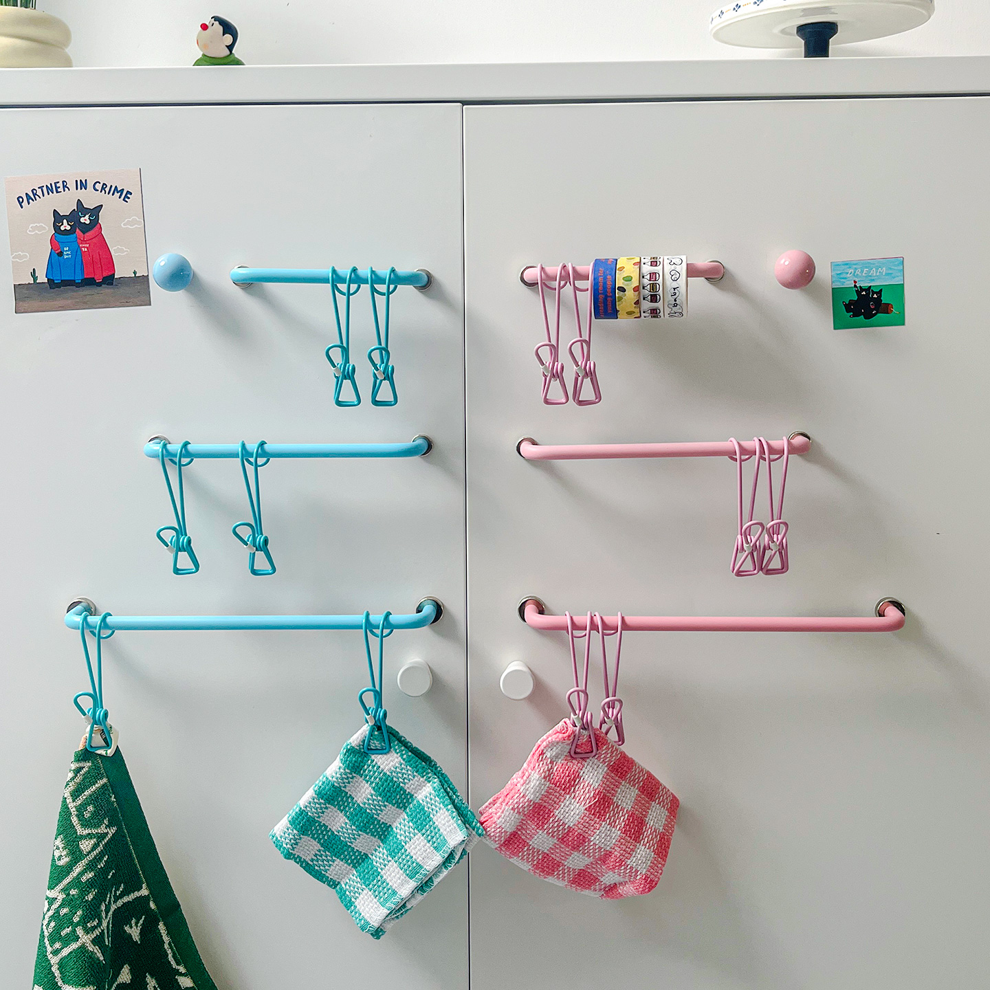 磁吸挂杆冰箱贴装饰收纳架子