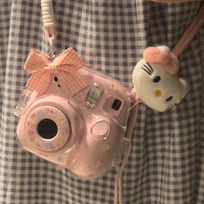 拍立得挂绳挂件链保护壳套相机收纳包适用富士mini12/7水晶透明壳