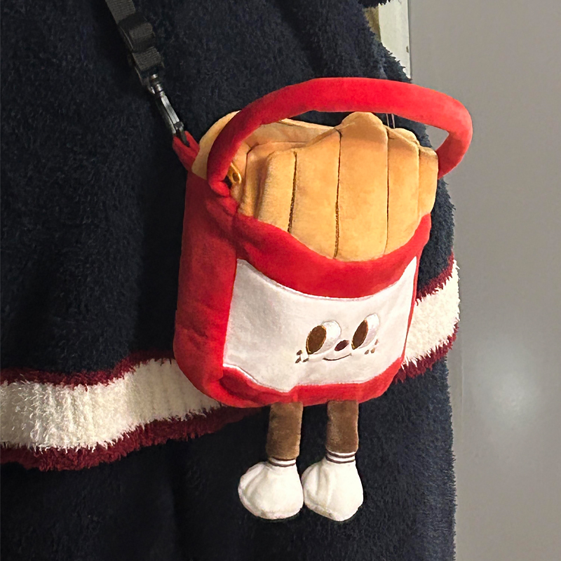 薯条拍立得收纳包毛绒斜跨女富士相机保护套适用mini11/12/se/99