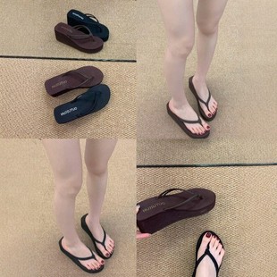 穿上变腿精 小个子显高就穿坡跟人字拖 我悟了 7cm厚底