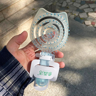 可爱喵咪气垫梳镂空梳子蓬松便携学生党梳子蓬松颅顶高颜值小随身