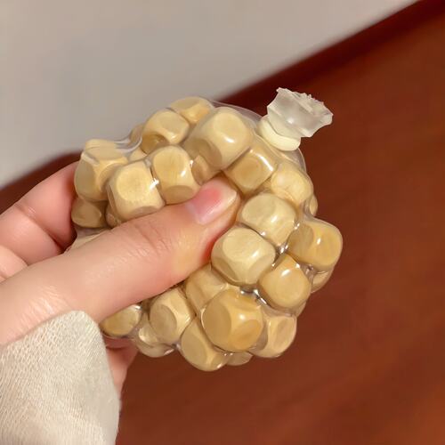 脆脆的！木头吵吵球解压玩具捏捏乐可塑性慢回弹手作球减压发泄球