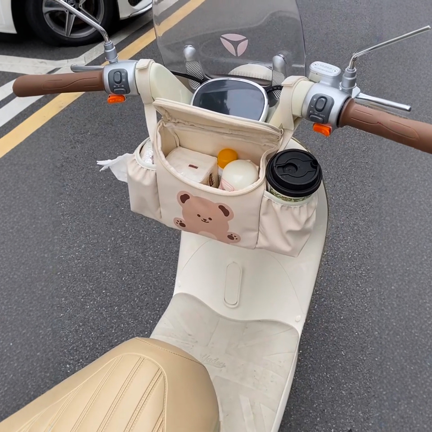 电动车挂包前置物兜放东西神器电瓶车挂物包储物兜充电器收纳包