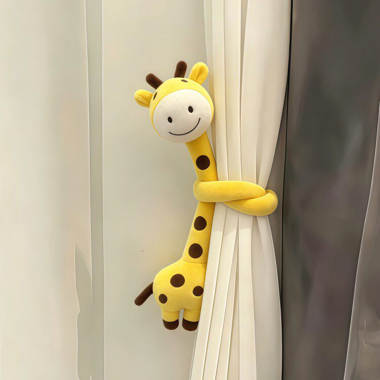 玩偶抱抱窗帘!窗帘绑带卧室帘子固定扣客厅十二生肖长脖玩偶装饰