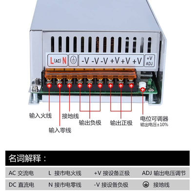 MS/S-500W600-24V25A直流开关电源12V40A36伏48v800w大功率1500W