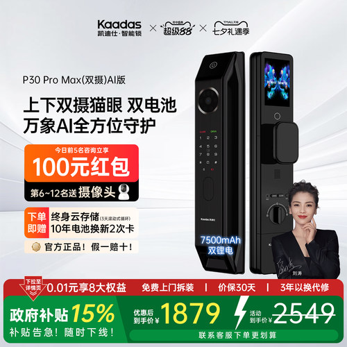 凯迪仕P30ProMax高端智能门锁