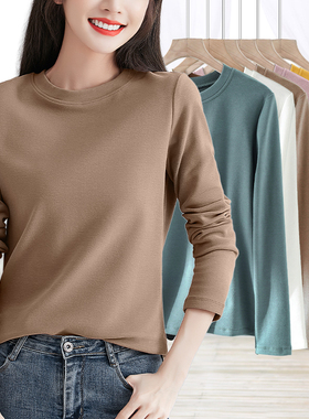 打底衣女内搭高级感可外穿秋冬季近纯棉加厚磨毛长袖上衣单件秋衣