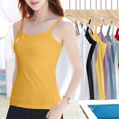 棉质大码 无袖 修身 纯色细带小吊带背心女内搭外穿基础款 上衣打底衫