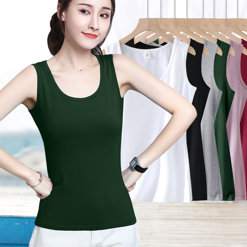 纯棉宽肩带吊带背心夏季外穿内搭