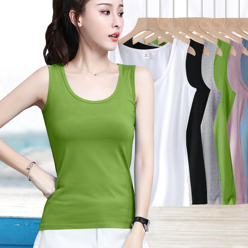 棉质宽肩带吊带背心夏季外穿内搭