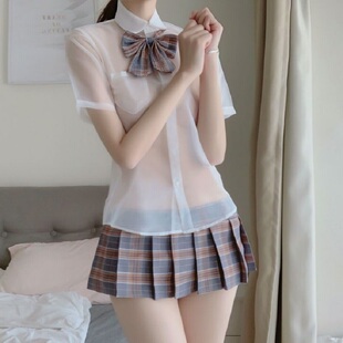 性感学院风JK制服套装女纯欲蝴蝶结衬衫百褶裙学生装