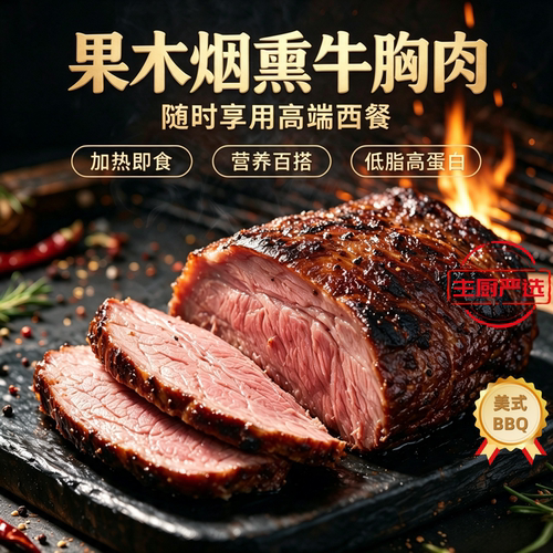 美式德州烟熏烤肉牛前胸BBQ整块