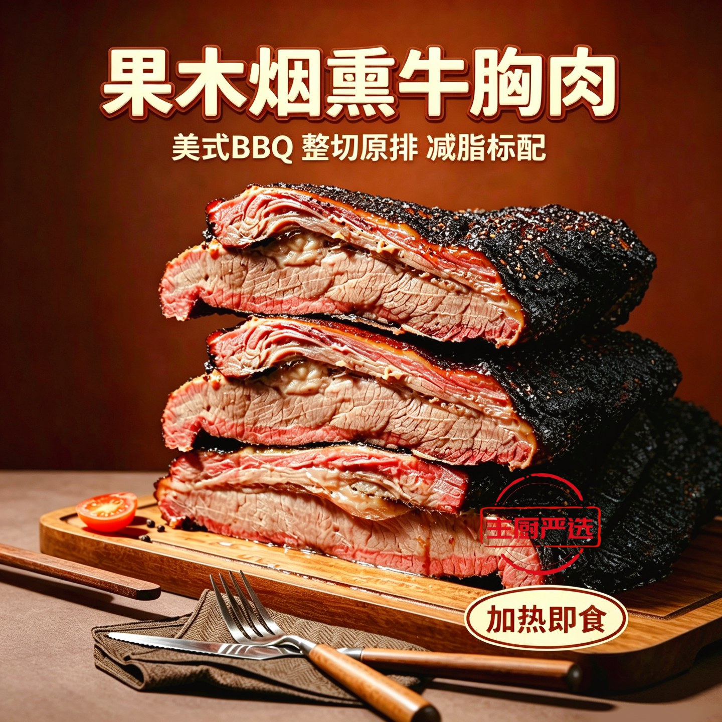 美式BBQ牛胸肉蒙特利尔熏肉熟食