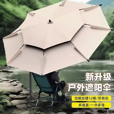 2025新款多功能钓鱼伞遮阳防雨