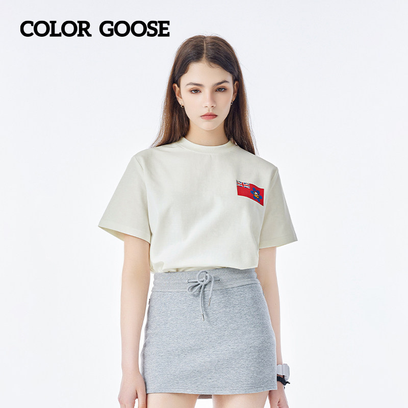 COLORGOOSE)logo休闲短袖T恤