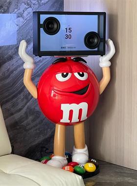 卡通黄橙红豆玻璃钢雕塑豆公仔客厅网红店铺橱窗装饰落地大摆件