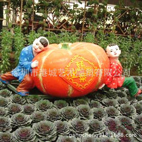 定制仿真菜椒娃娃模型辣椒灯笼椒卡通玻璃钢福娃雕塑生态农场摆件