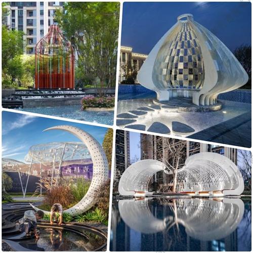 大型不锈钢雕塑定制抽象园林城市户外景观房地产镂空鹿装饰品摆件