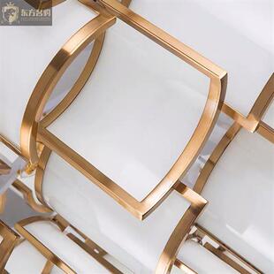 新中式玻璃瓦片复式楼大吊灯别墅中庭吊灯楼梯灯酒店宴会厅工程灯