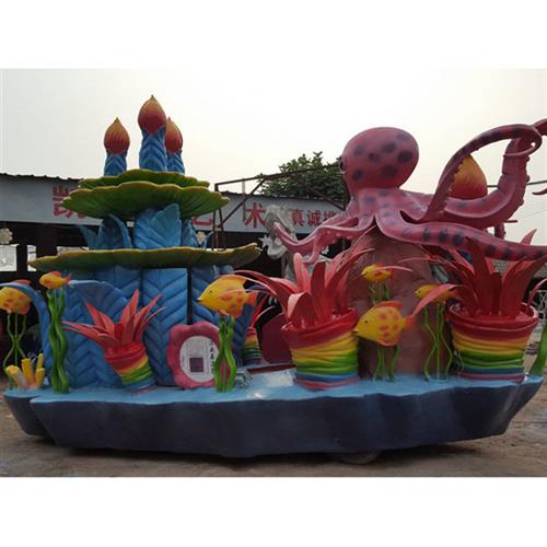 厂家定制节日庆巡游卡通彩车制作玻璃钢彩车彩船商业活动宣传