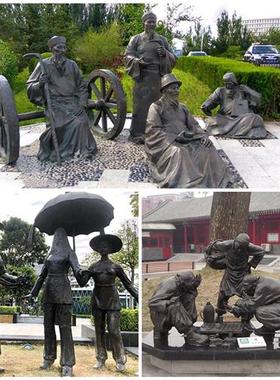 玻璃钢民俗雕塑定制大型户外藏族蒙古族人物铸铜雕像景观落地摆件