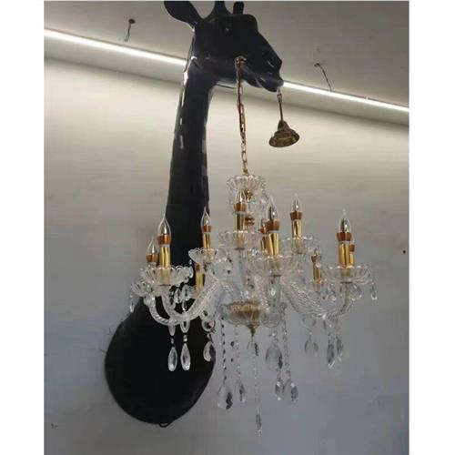 玻璃钢轻奢景观雕塑马落地灯饰摆件酒店商铺售楼处商场美陈装饰品