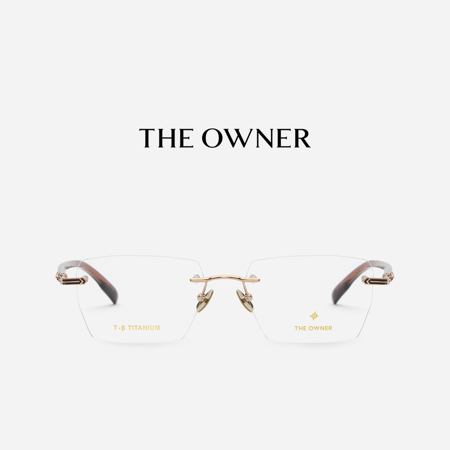 THE OWNER入戏近视眼镜轻巧无框方形眼镜架星星雕花眼镜框TJ1002