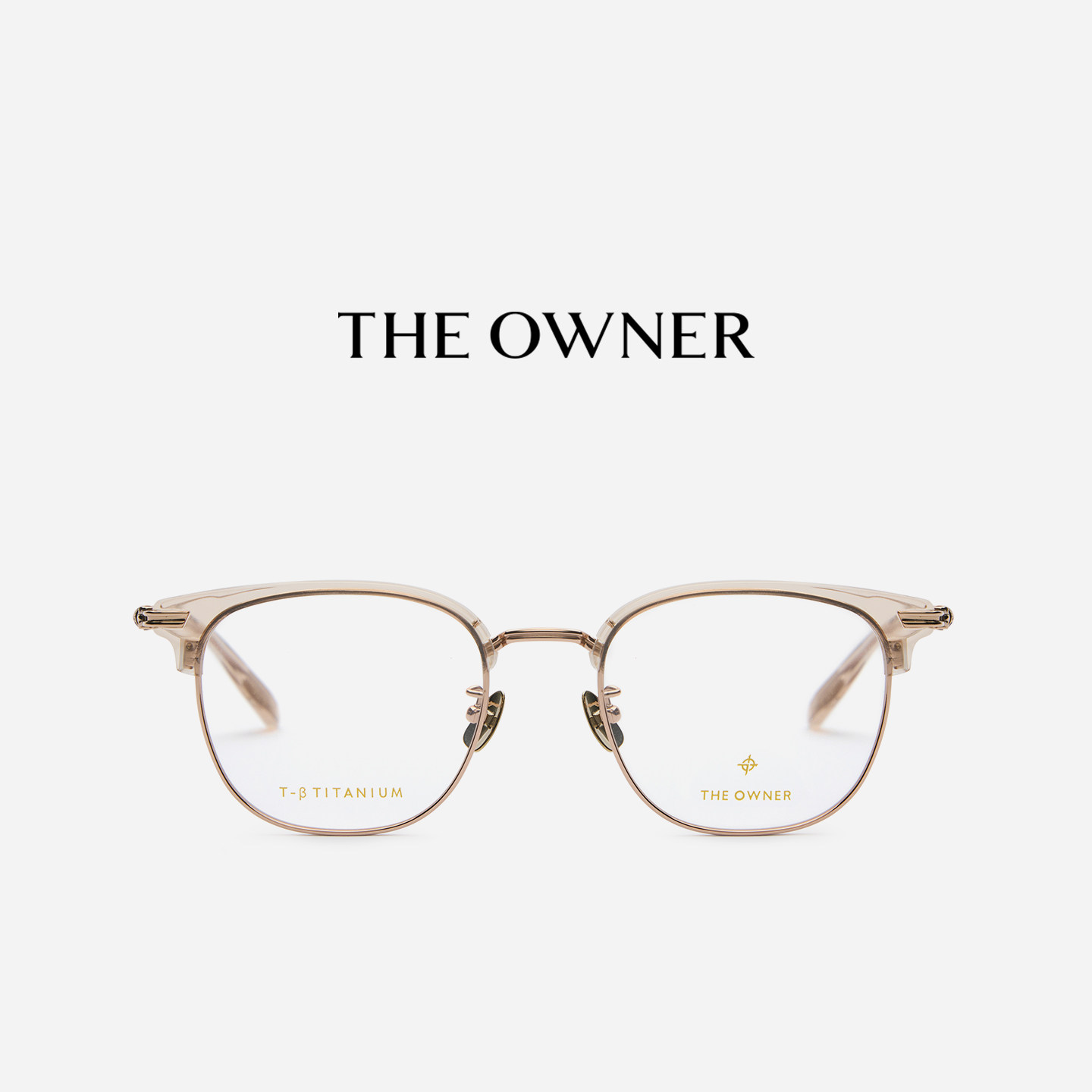 THE OWNER入戏星星雕花设计眼镜板材加钛双料半框近视眼镜TJ6003