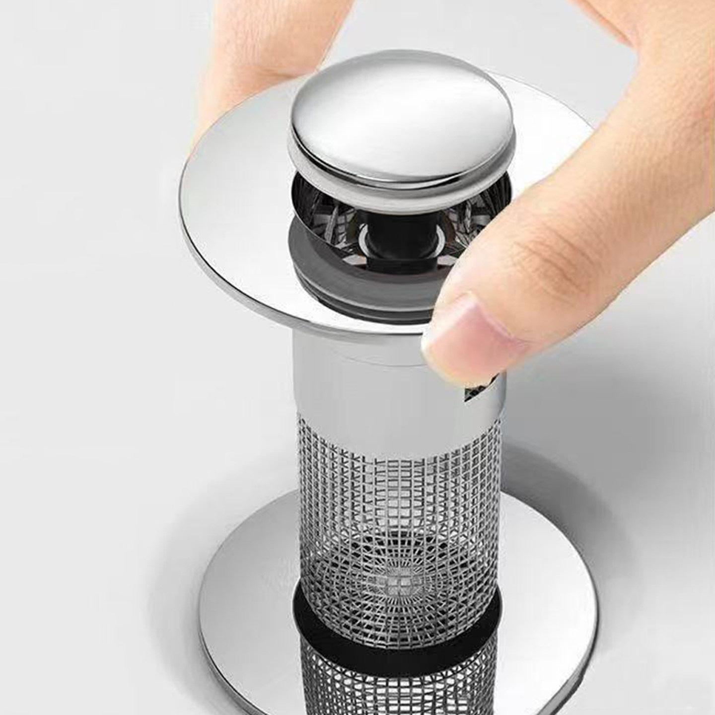 T洗手盆按压弹跳芯A1p608-按压式面盆弹跳芯过滤器水槽下水器