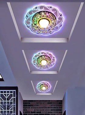 现代简约ledi水晶过道走廊灯嵌入式客厅阳台灯暗装网红新款玄关灯